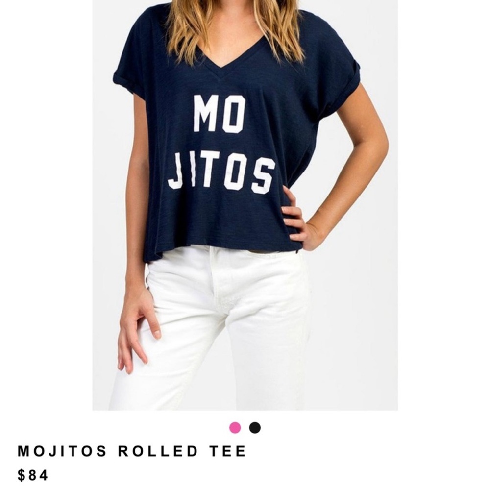 SOL ANGELES NAVY BLUE MOJITOS ROLLED COTTON TEE SIZE: LARGE - Picture 9 of 9